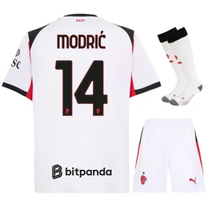 AC Milan MODRIC 2025/26 Kids' Away Jersey Set - White