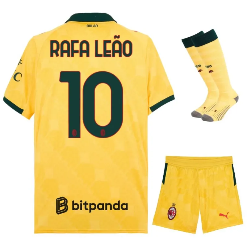 Set de camiseta tercera infantil de RAFA·LEAO del AC Milan 2025/26 - Amarillo
