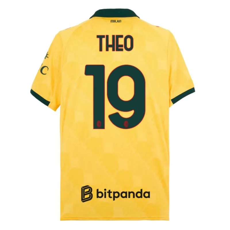 AC Milan THEO 2025/26 Third Kids' Jersey Set - Yellow