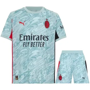 AC Milan 2025/26 Home Kids' Goalkeeper Jersey + Shorts - Blue