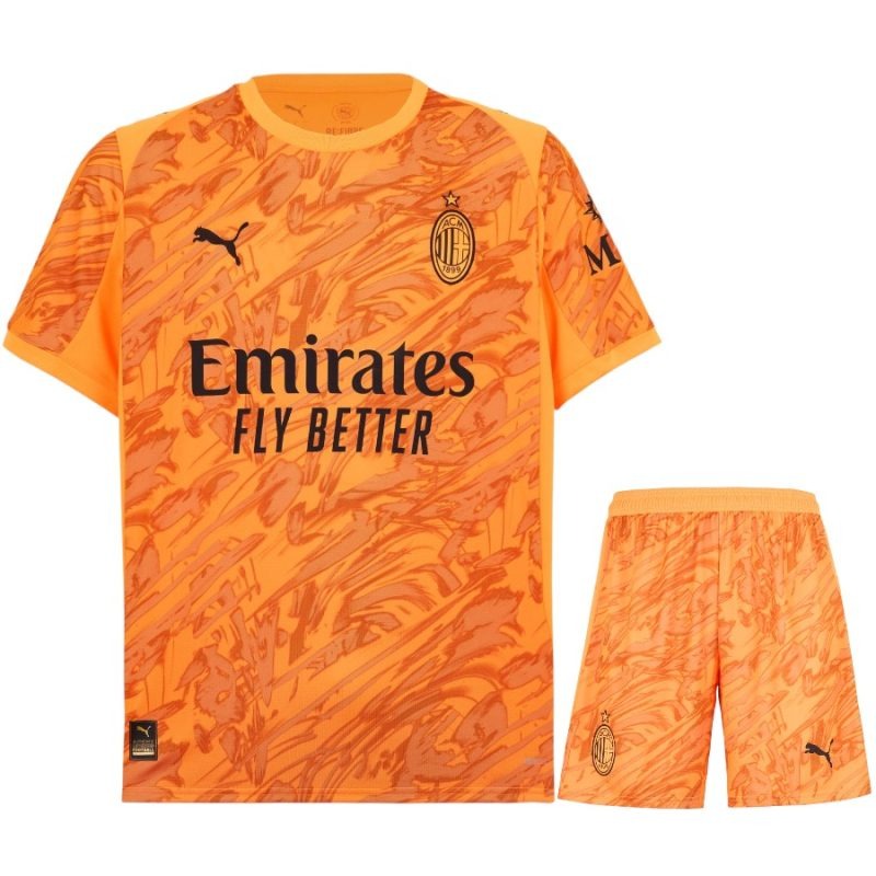 AC Mailand 2025/26 Auswärts-Kinder Torwarttrikot + Shorts - Orange