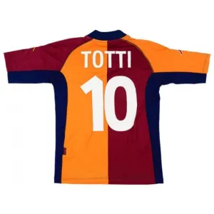 AS Roma TOTTI 2001/02 Retro Home Jersey - Red/Orange