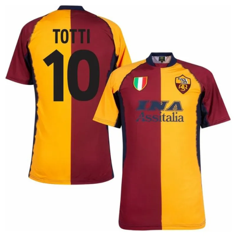 AS Roma TOTTI 2001/02 Retro Home Jersey - Red/Orange