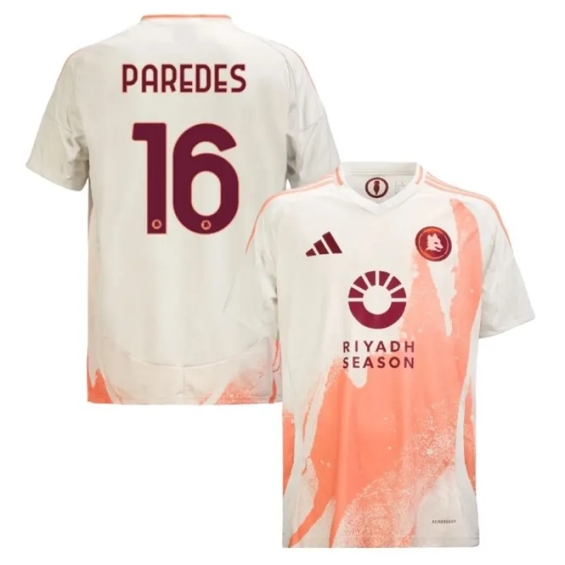 Paredes, maillot d'extérieur de l'AS Roma 2024/25 - Blanc