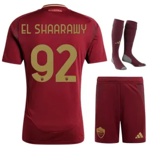El Shaarawy, insieme di maglie per bambini di casa dell'AS Roma 2024/25 - Rosso vino
