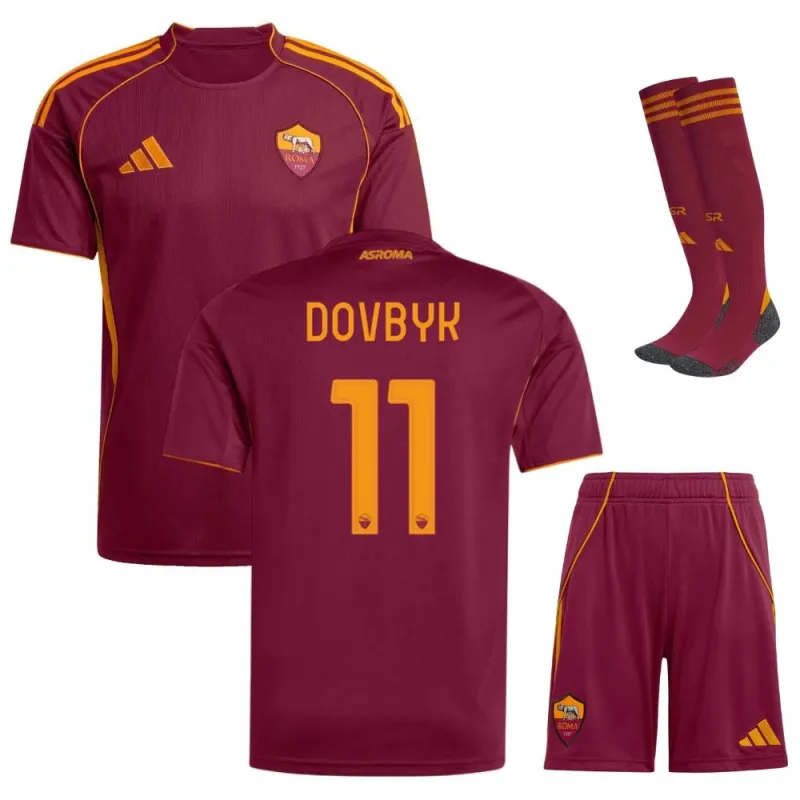 Set de maillot enfant domicile de DOVBYK pour l'AS Roma 2025/26 - Bourgogne