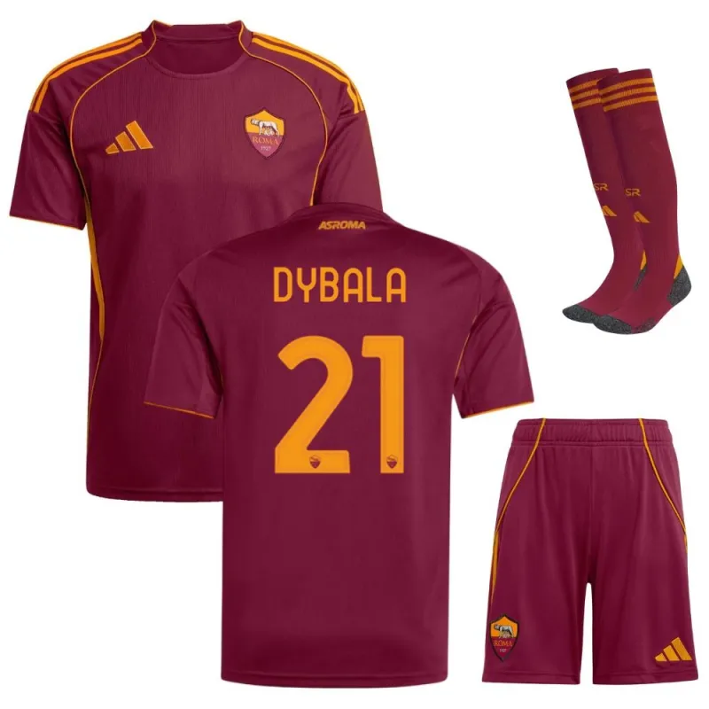 AS Roma DYBALA 2025/26 Home Kids' Jersey Set - Burgundy