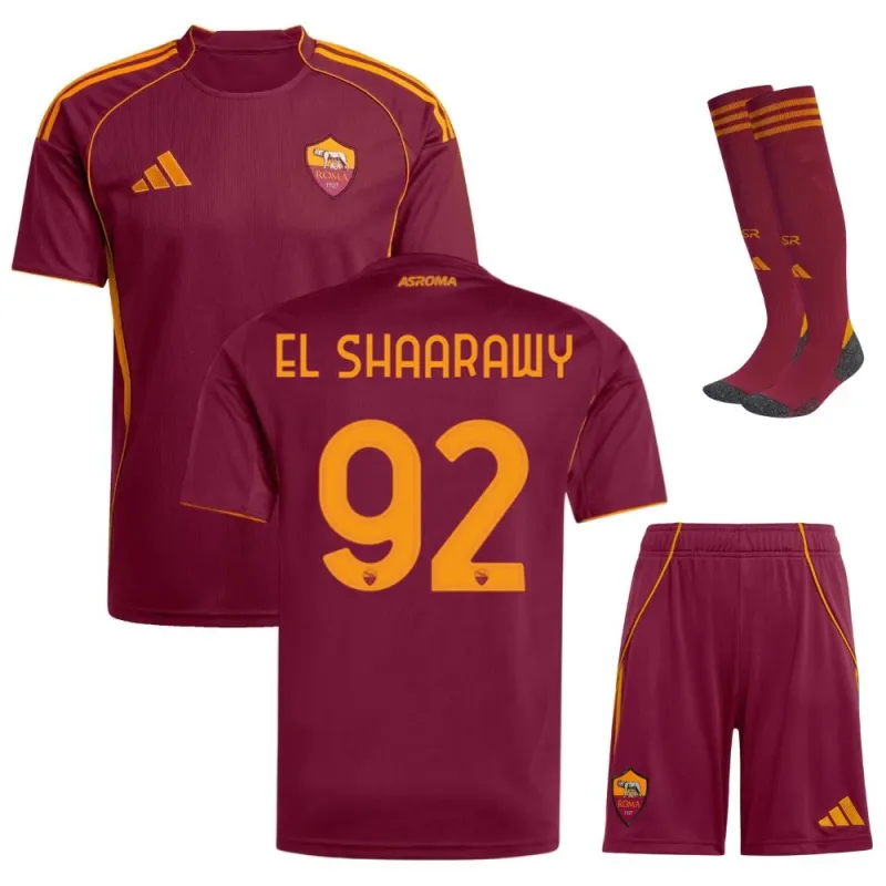 Set di maglia bambini di casa di EL SHAARAWY per l'AS Roma 2025/26 - Borgogna