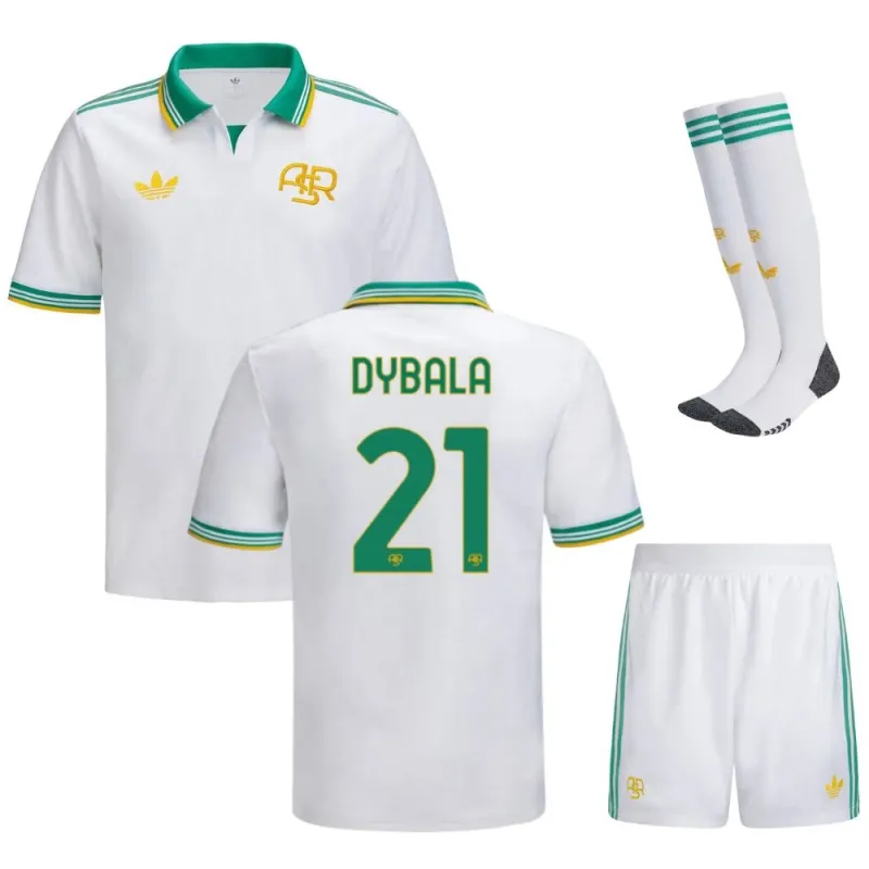AS Roma DYBALA 2025/26 Troisième ensemble de maillot pour enfants - Blanc