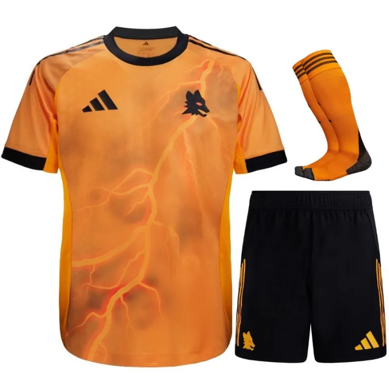 AS Roma Ensemble Maillot Extérieur Enfant 2025/26 - Orange