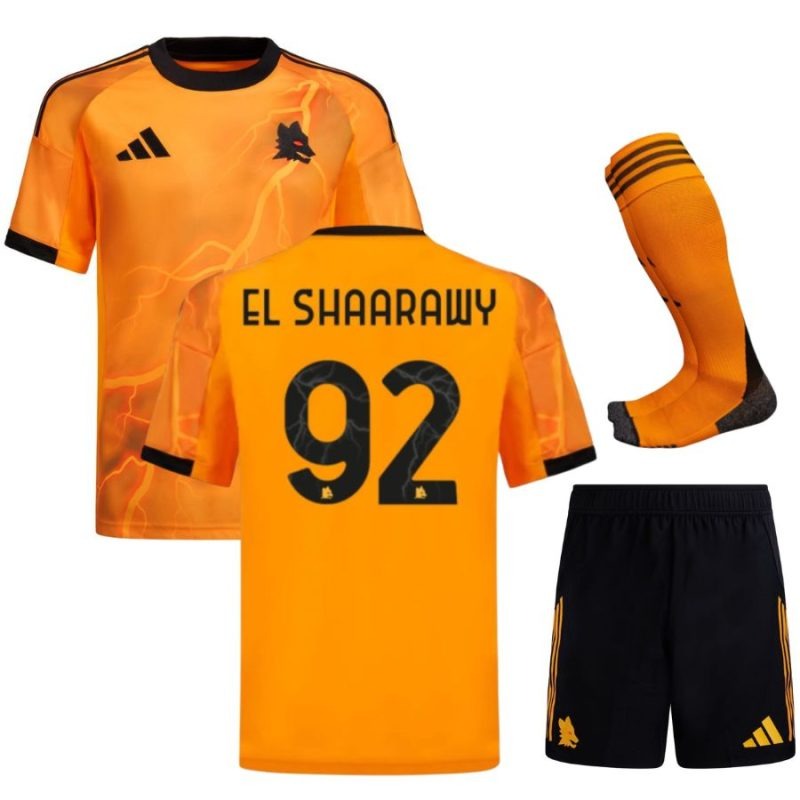 AS Roma EL SHAARAWY 2025/26 Away Kids Kit - Orange