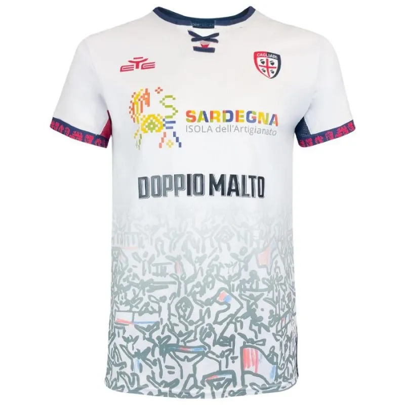 Cagliari Maillot + Short Extérieur Enfant 2025/26 - Blanc
