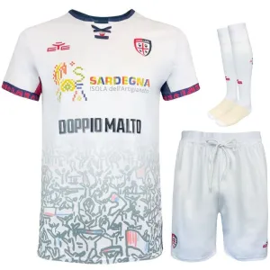 Cagliari 2025/26 Away Kids' Kit + Shorts - White