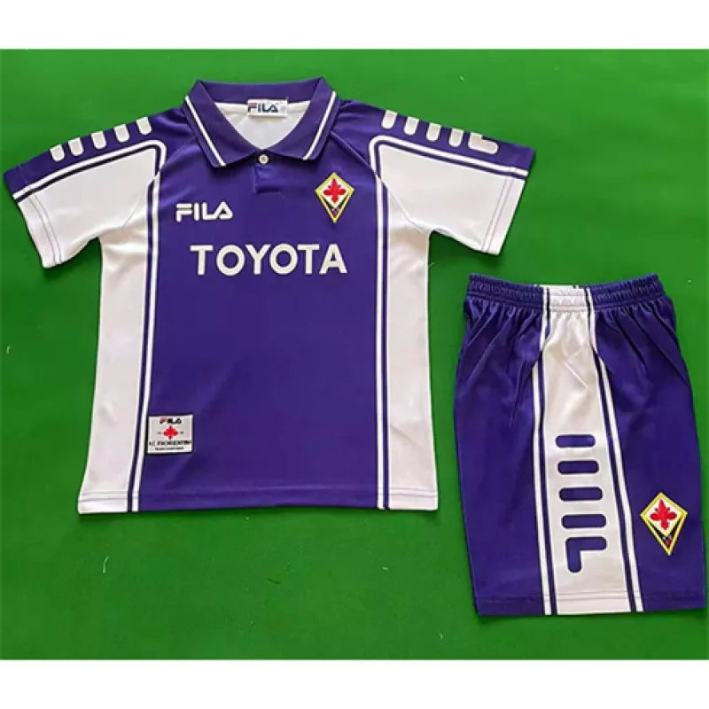 Fiorentina 1999/00 Heim Retro Langarmtrikot - Lila