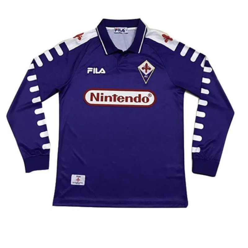 Fiorentina 1998 Retro Langarmtrikot - Lila