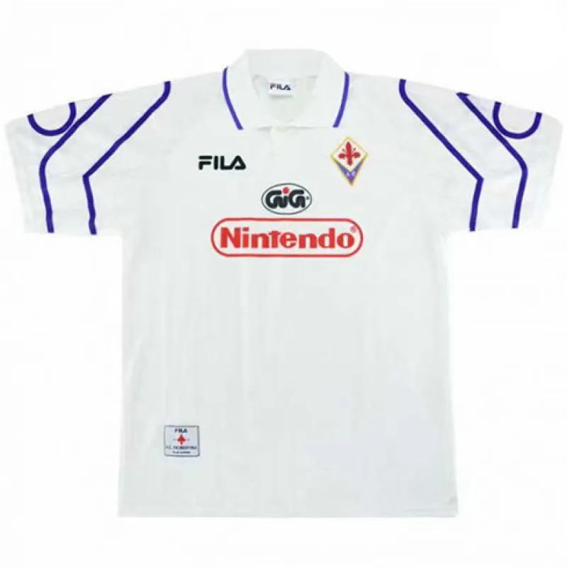 Fiorentina 1997/98 Auswärtstrichot Retro - Weiß