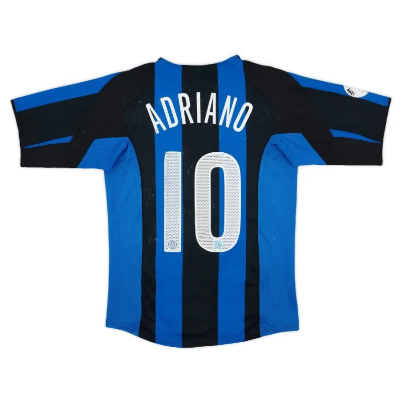 Inter Milan ADRIANO 2004/05 Retro Home Jersey - Blue/Black