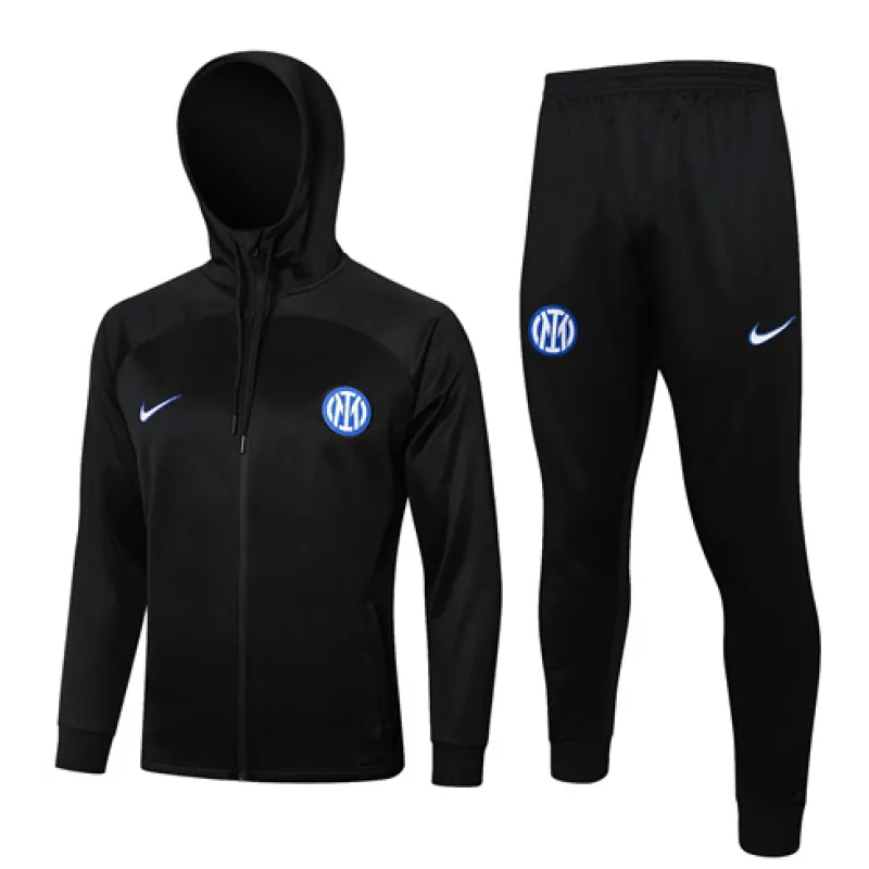 Chaqueta de deporte para niños con capucha de Inter Milan 2024/25 - negra