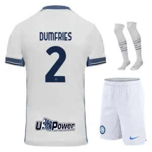Denzel Dumfries' Inter Milan 2024/25 Away Children's Kit - White