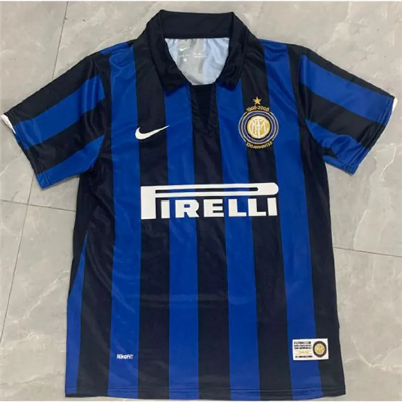 Maglia da campo retro dell'Inter Milan 2007/08 - blu