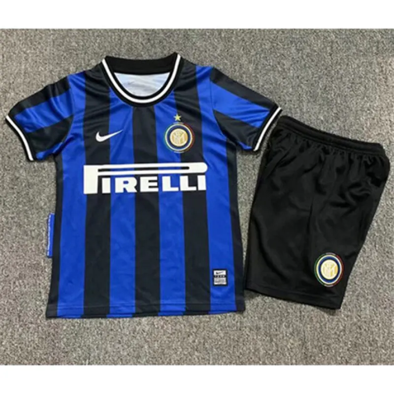 Maglia da campo retro per bambini dell'Inter Milan 2009/10 - blu