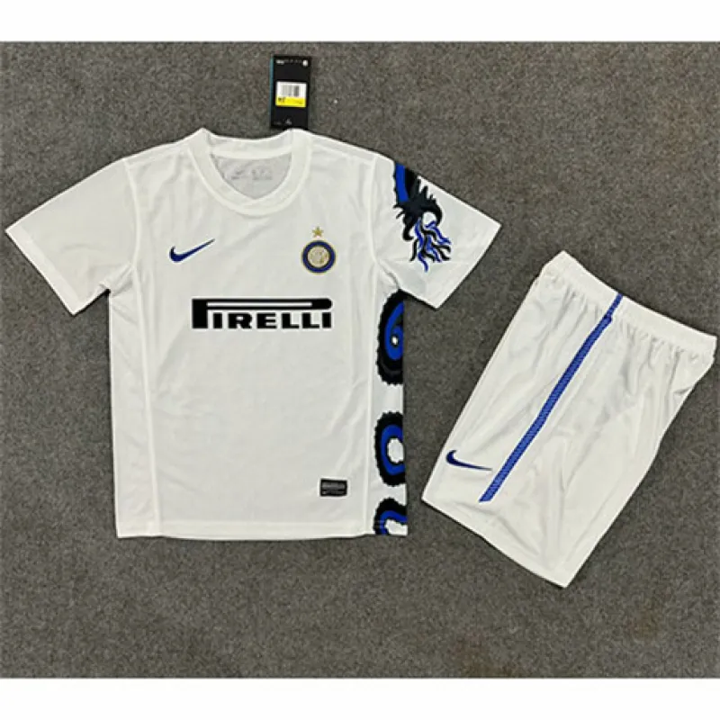 Maglia da campo retro per bambini dell'Inter Milan 2010/11 - bianca