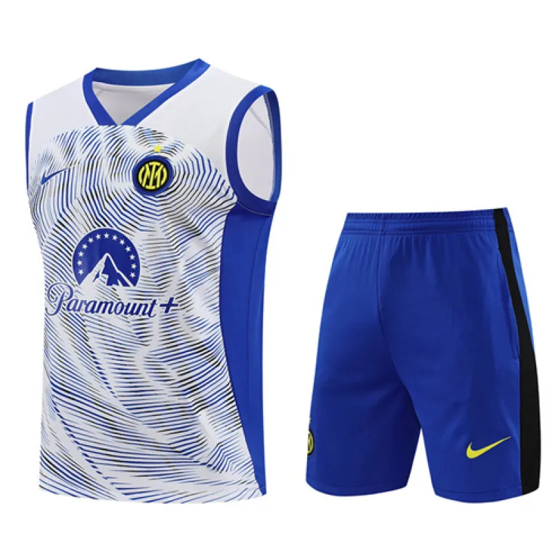 Calzoni e gilet dell'insieme di allenamento dell'Inter Milan 2024/25 - bianco