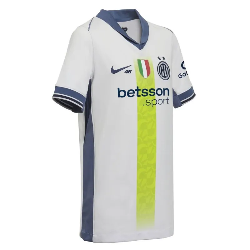 Valentino Rossi, Camisa Visitante Especial VR46 Infantil Inter de Milán 2024/25 - Blanca