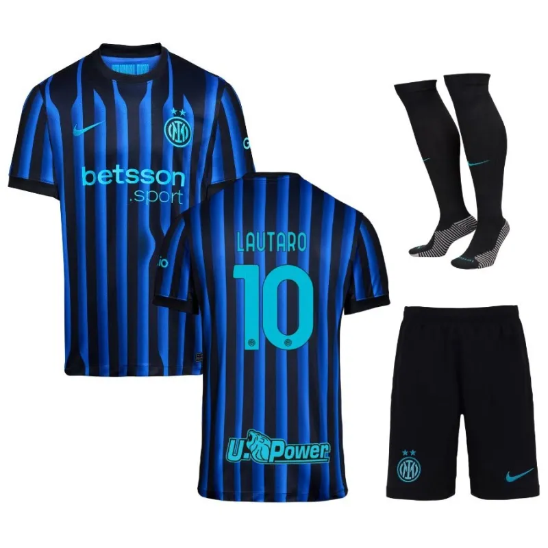 Inter Milan LAUTARO Kids' 2025/26 Home Kit - Blue