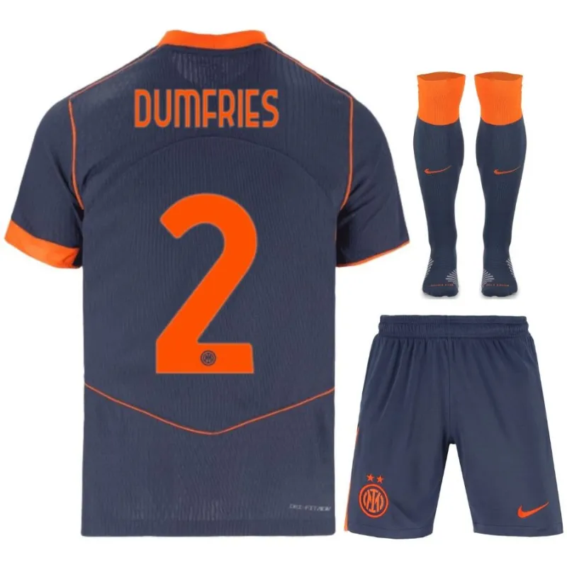 Inter Milan DUMFRIES 2025/26 Maillot Third Enfant avec Short - Bleu