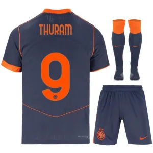 Inter Mailand THURAM 2025/26 Kinder Drittes Kit Trikot mit Shorts - Blau