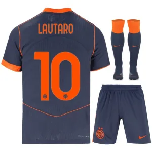 Inter Mailand LAUTARO 2025/26 Kinder Drittes Kit Trikot mit Shorts - Blau