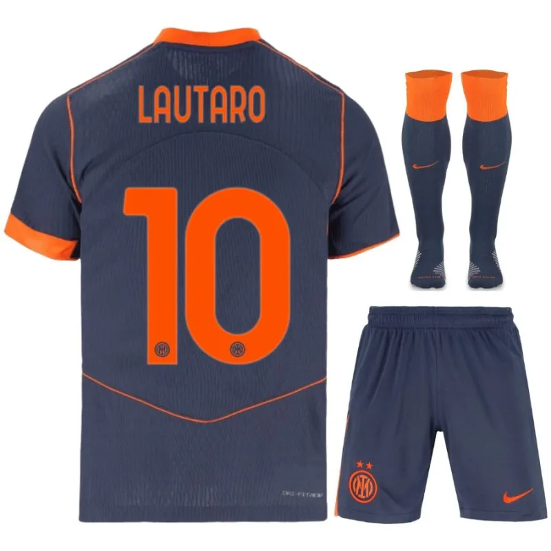 Inter Milan LAUTARO 2025/26 Maillot Third Enfant avec Short - Bleu