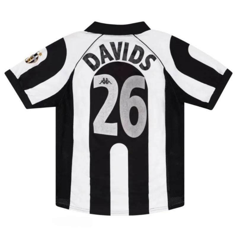 Juventus DAVIDS 1997/98 Camiseta retro local - Blanca/Negra