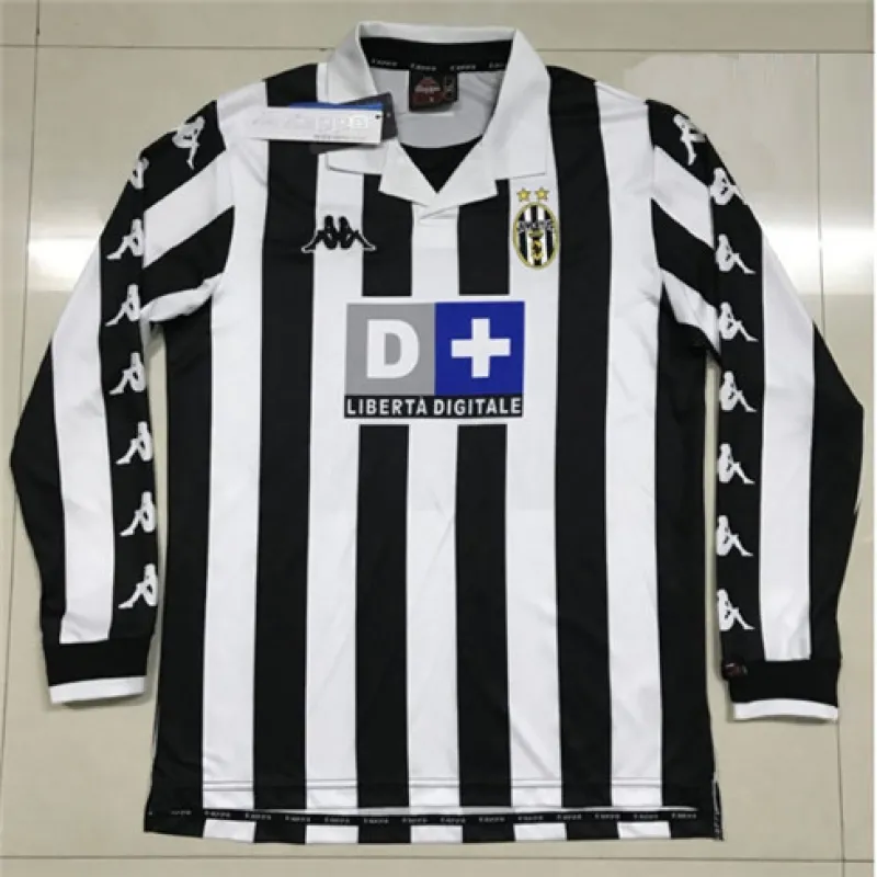 Camiseta retro de casa de mangas largas de Juventus 1999/00 - Blanca