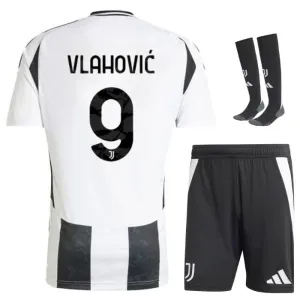 Vlahovic's Juventus 2024/25 Home Children's Jersey Set - White