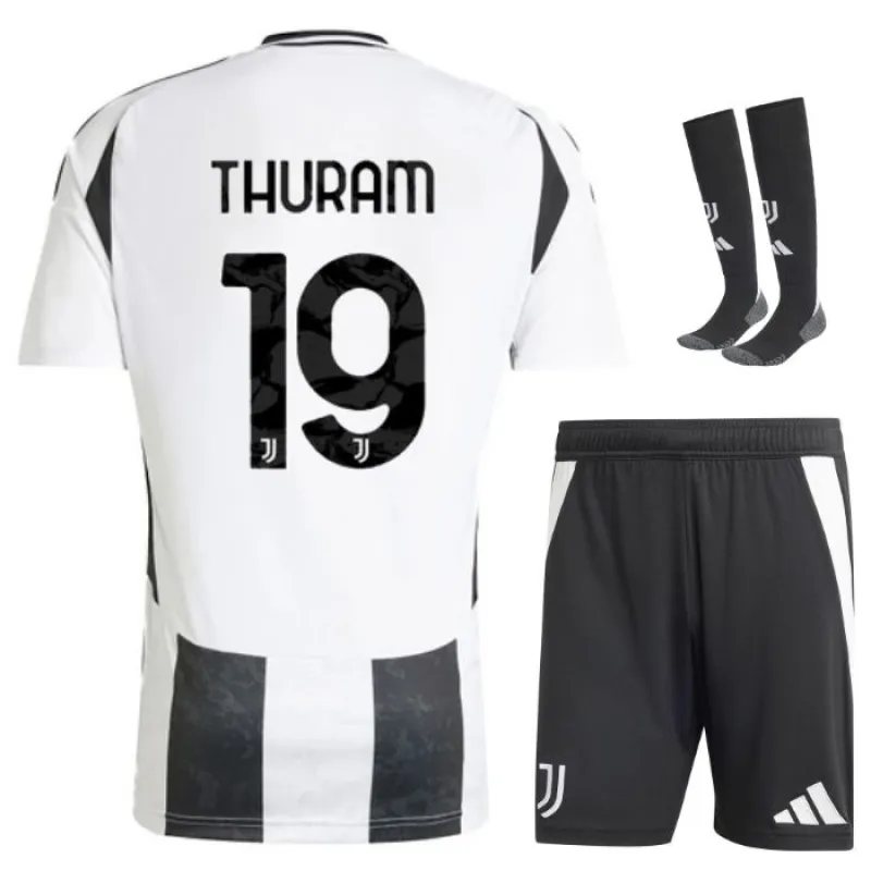 Conjunto de camisetas infantiles de local de Juventus 2024/25 de Thuram - Blanco