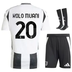 Kolo Muani's Juventus 2024/25 Home Children's Jersey Set - White