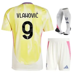 Vlahovic's Juventus 2024/25 Away Kids Kit- Yellow