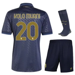 Conjunto de camisetas infantiles tercera de Juventus 2024/25 de Kolo Muani - Azul marino