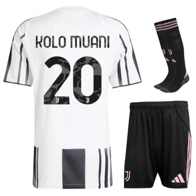 Juventus KOLO MUANI 2025/26 conjunto camiseta local niño blanco