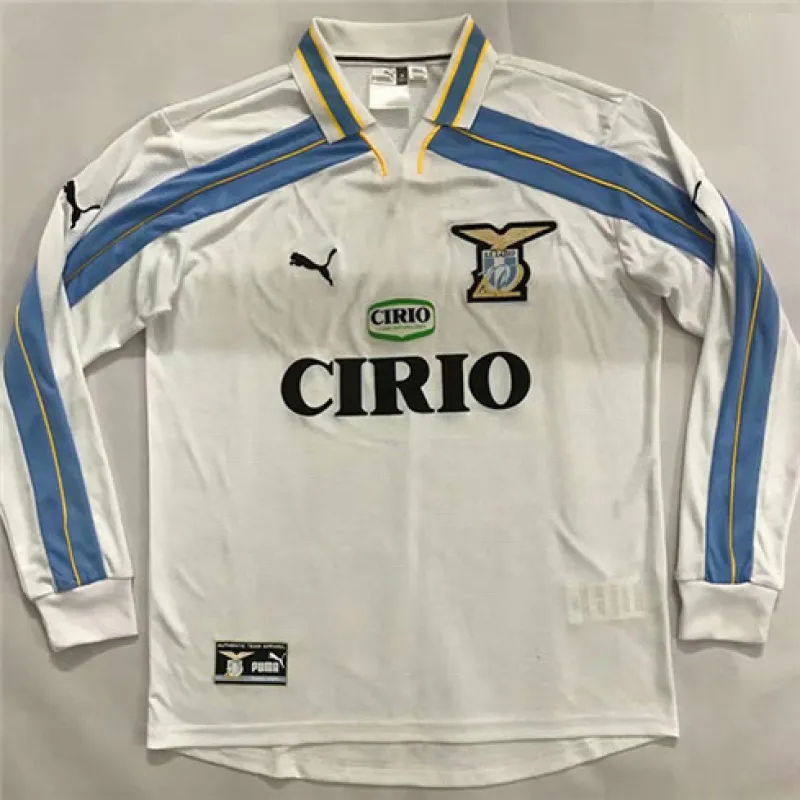 Lazio 2000/01 Retro Away Long Sleeve Jersey - White