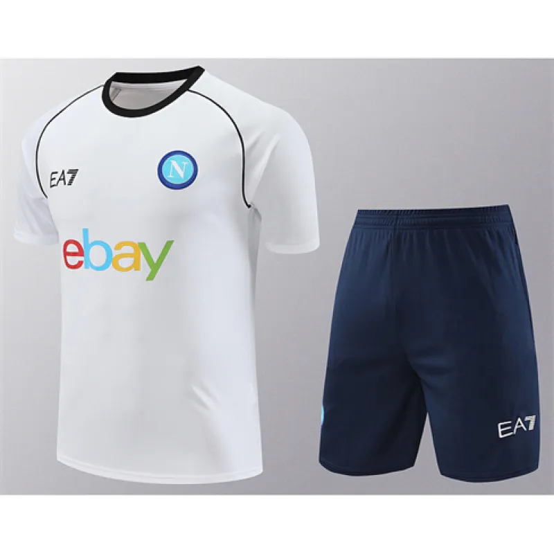 Camiseta + Pantalones Cortos de Entrenamiento de Nápoles 2024/25 - Blanco