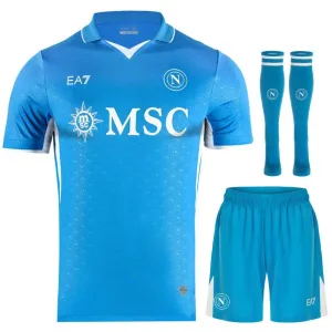 Insieme di maglia per bambini della casa di Napoli 2024/25 - Blu