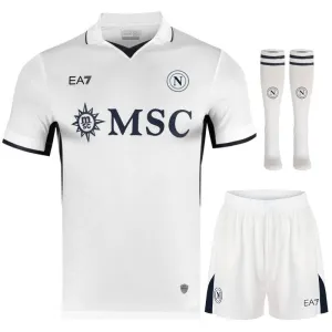 Insieme di maglia per bambini di trasferta di Napoli 2024/25 - Bianco