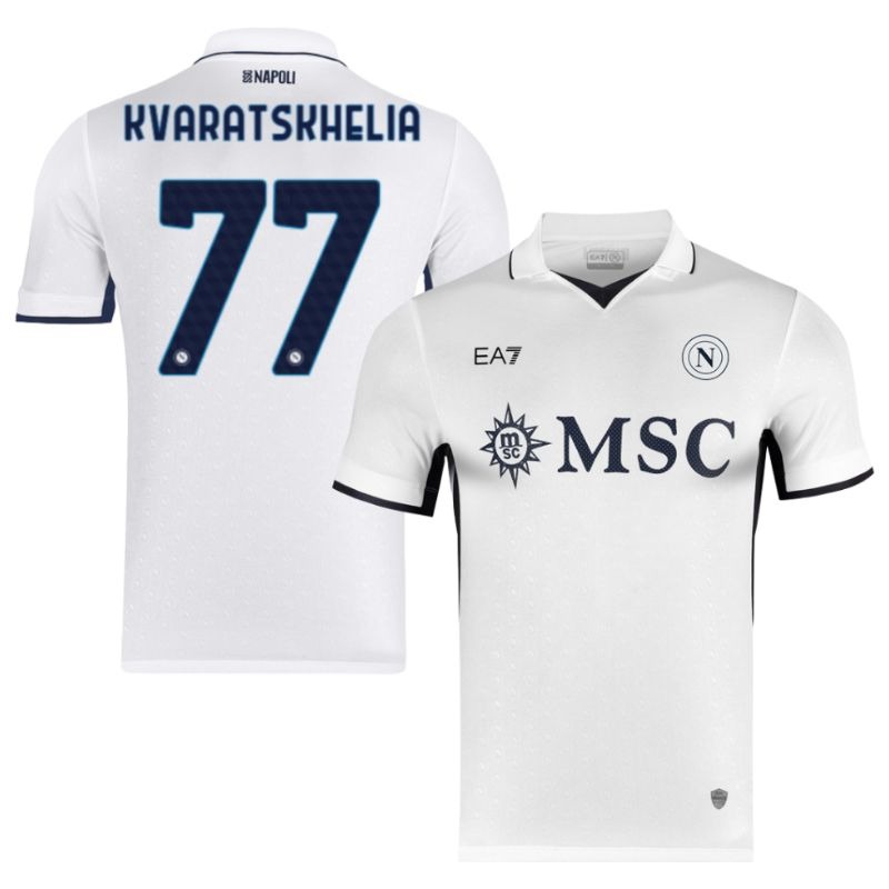 Maglia di fuori campo di Napoli 2024/25 di Kvaratskhelia - Bianca