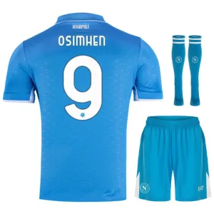 Osimhen's Napoli 2024/25 Home Kids' Jersey Set - Blue