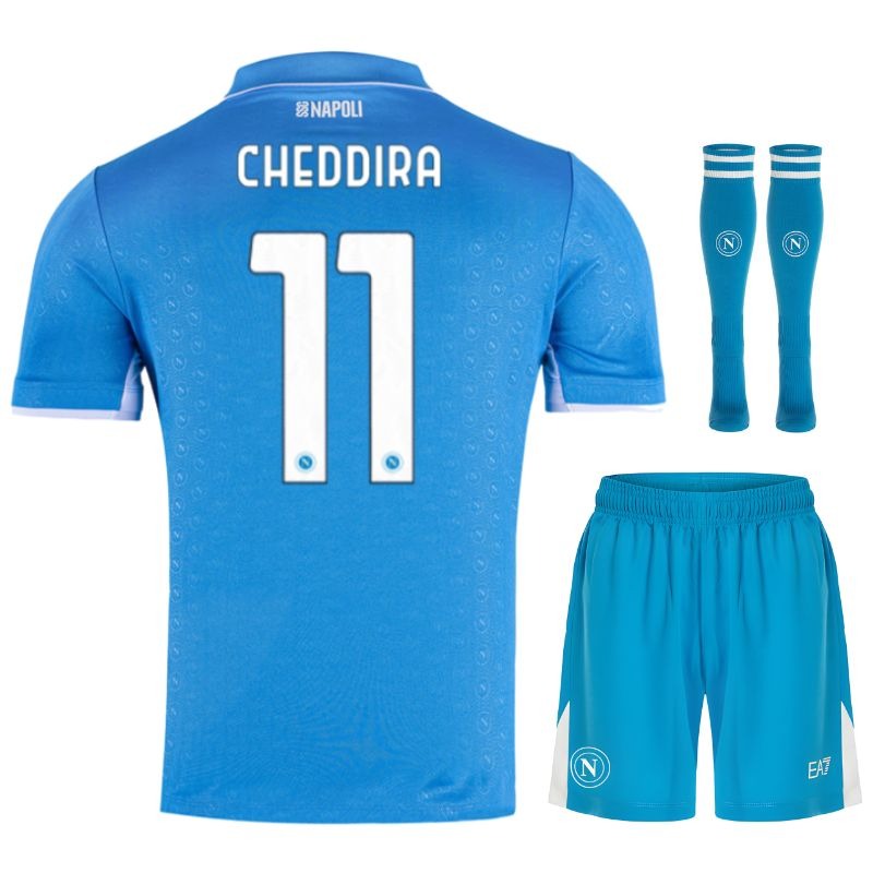 Cheddira's Napoli 2024/25 Home Kids' Jersey Set - Blue