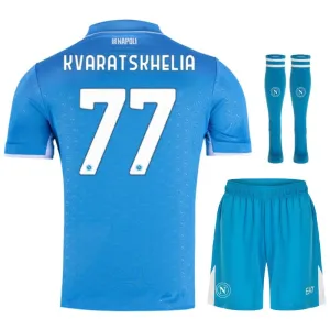 Kvaratskhelia's Napoli 2024/25 Home Kids' Jersey Set - Blue