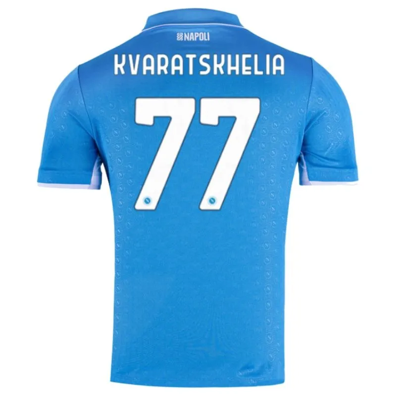 Kvaratskhelia's Napoli 2024/25 Home Kids' Jersey Set - Blue